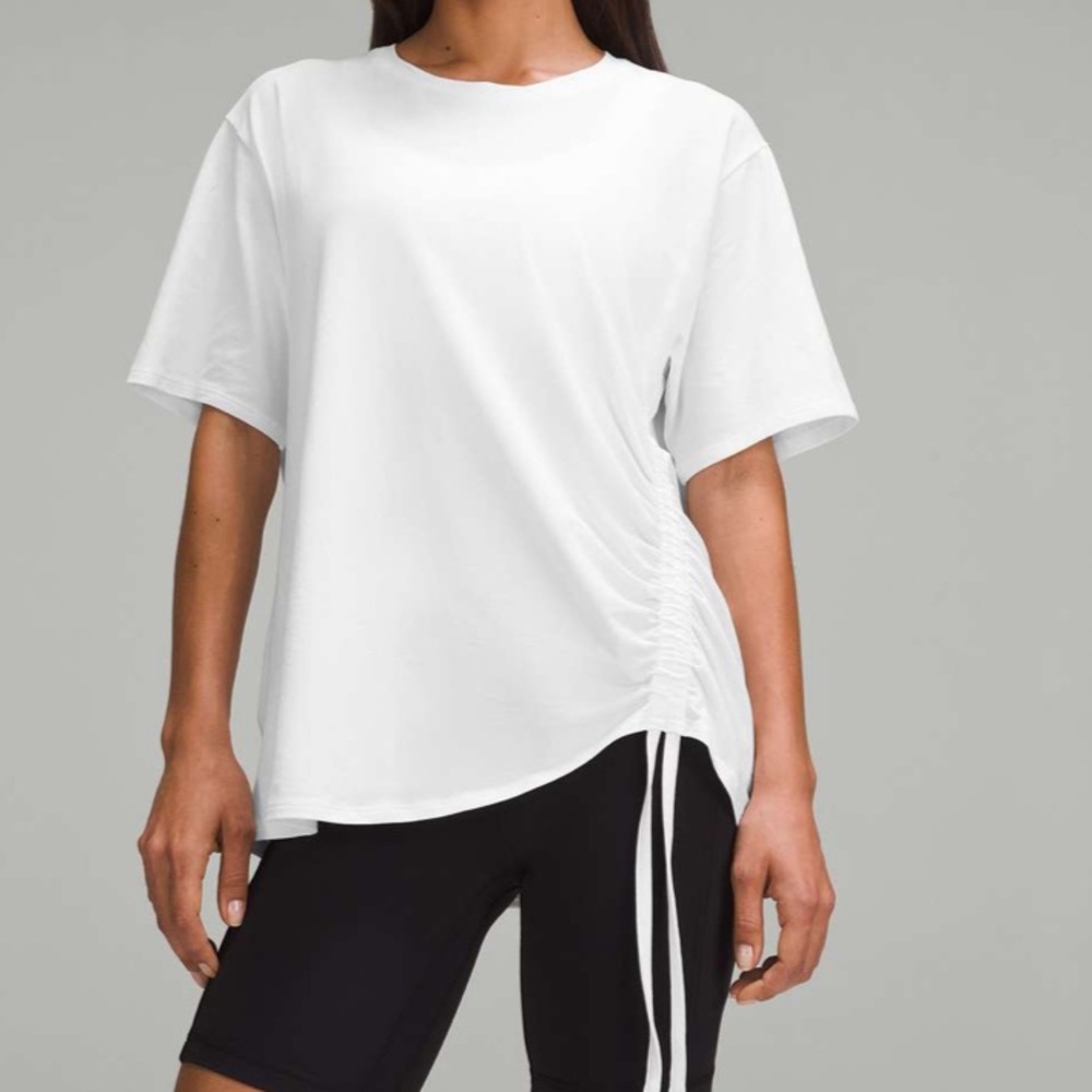 lululemon athletica White Short Sleeve Side-Ruched Tee